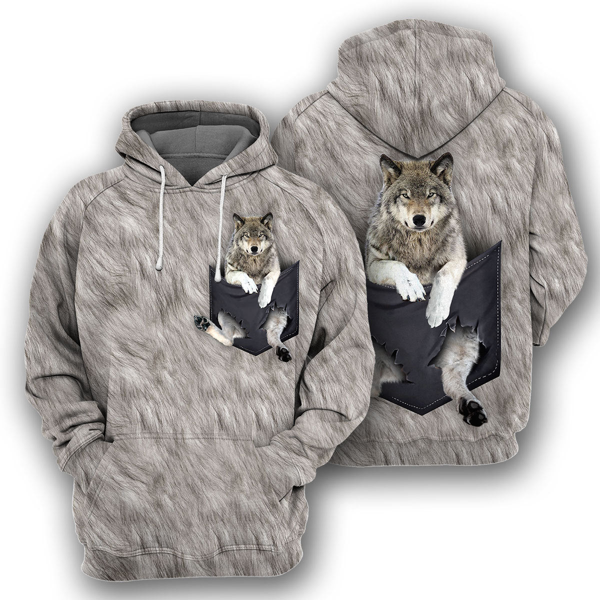 Wolf Pocket Unique All Over Print T-Shirt Hoodie Gift Ideas