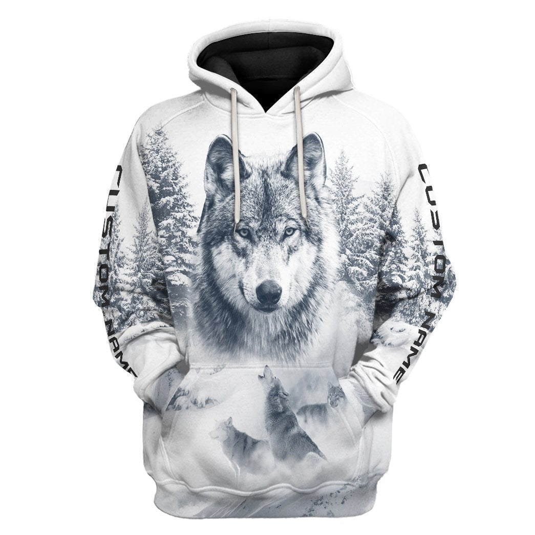 Wolf Snow Custom Name Tshirt Hoodie Apparel