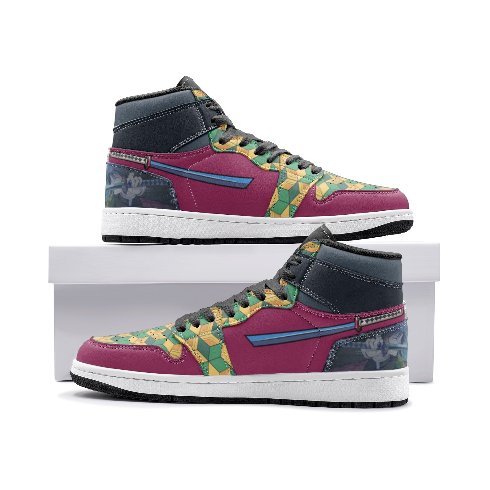 Giyu Basketball Shoes – Demon Slayer Mid 1 Calm Style